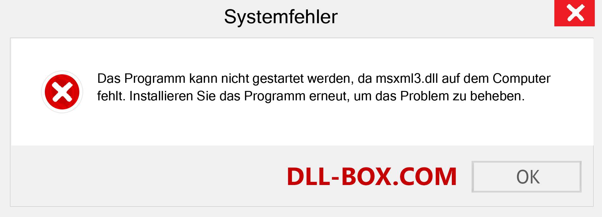 msxml3.dll-Datei fehlt?. Download für Windows 7, 8, 10 - Fix msxml3 dll Missing Error unter Windows, Fotos, Bildern